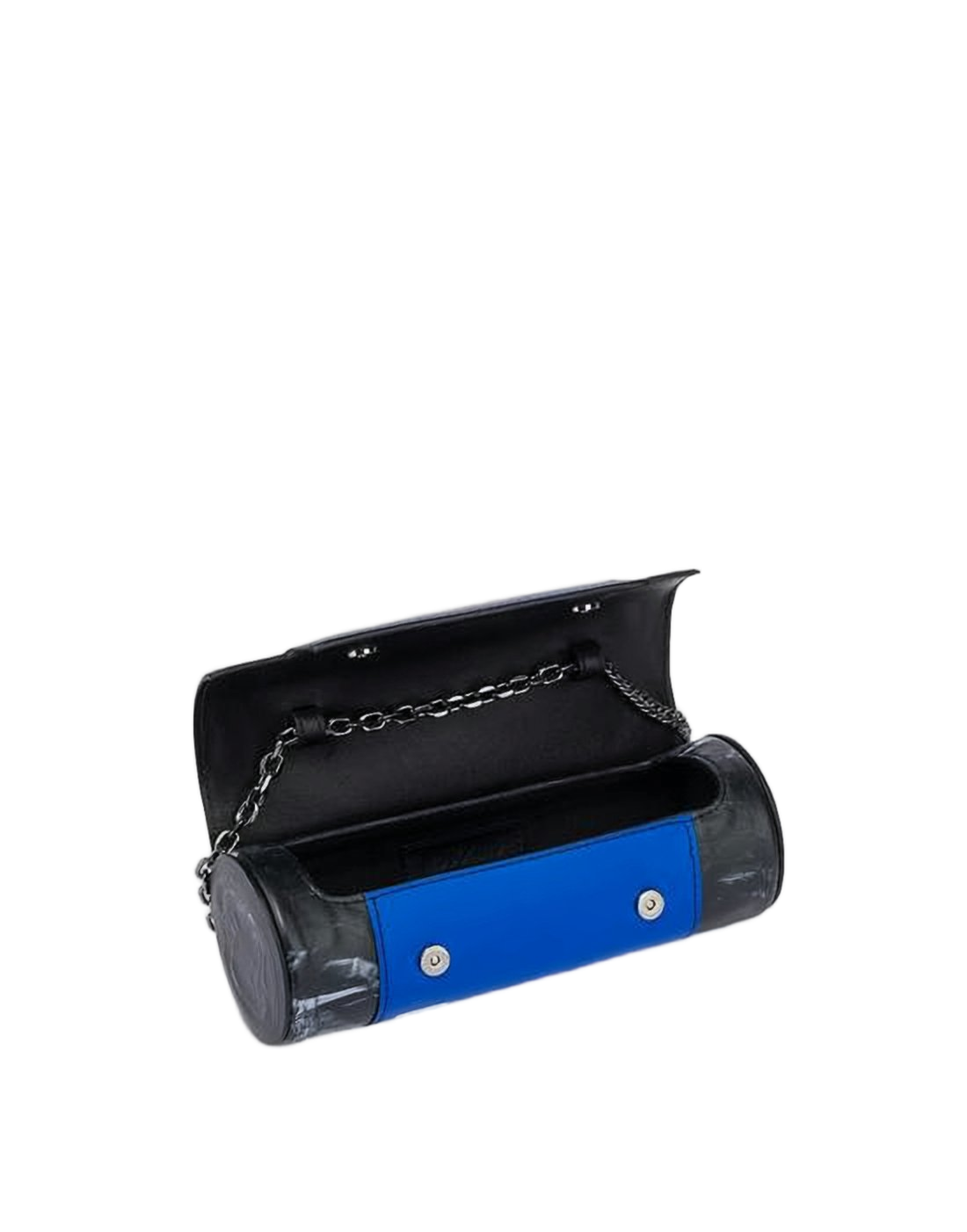 Cylindrical Black Clutch with Glossy Finish