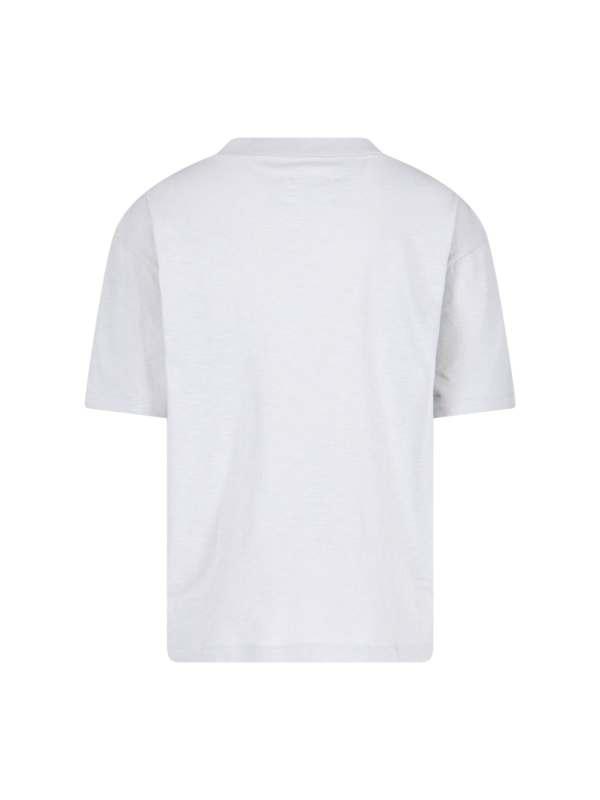 Grey Cotton Crew Neck T-Shirt with Contrast Logo