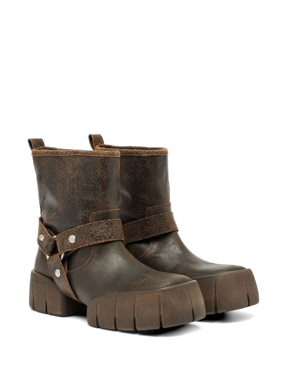 Ankle Boots With Distressed Leather