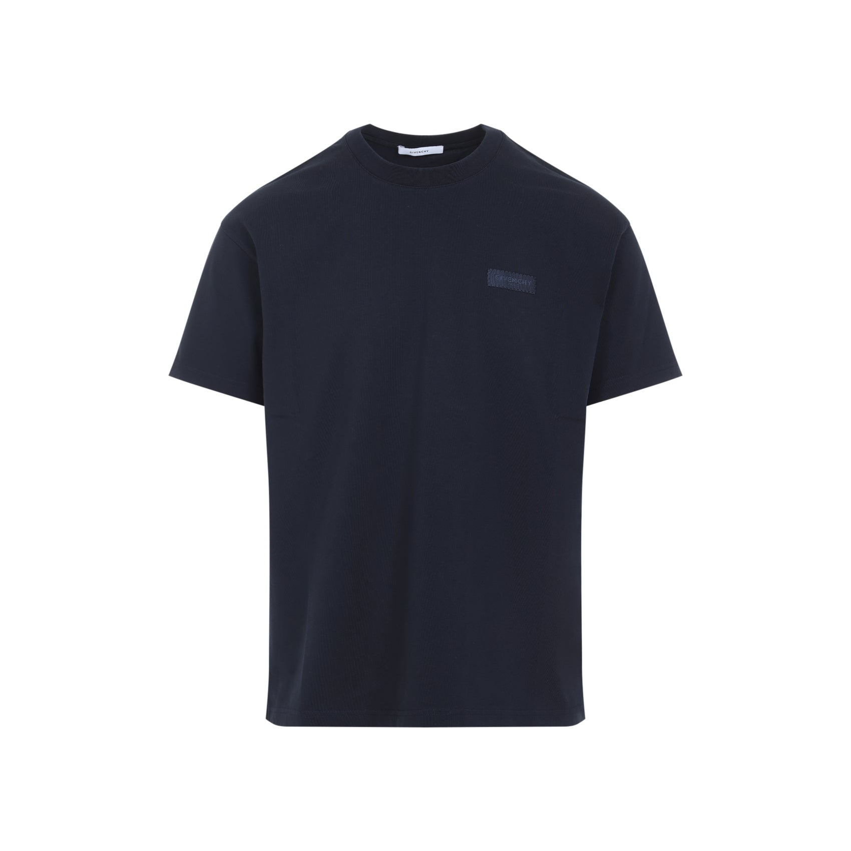 Black Crew Neck T-Shirt With Patch Detail