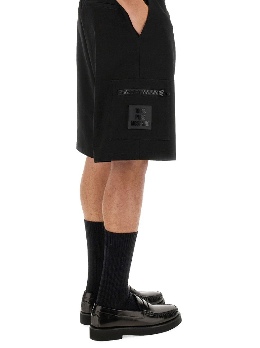 Knee-Length Black Bermuda Shorts