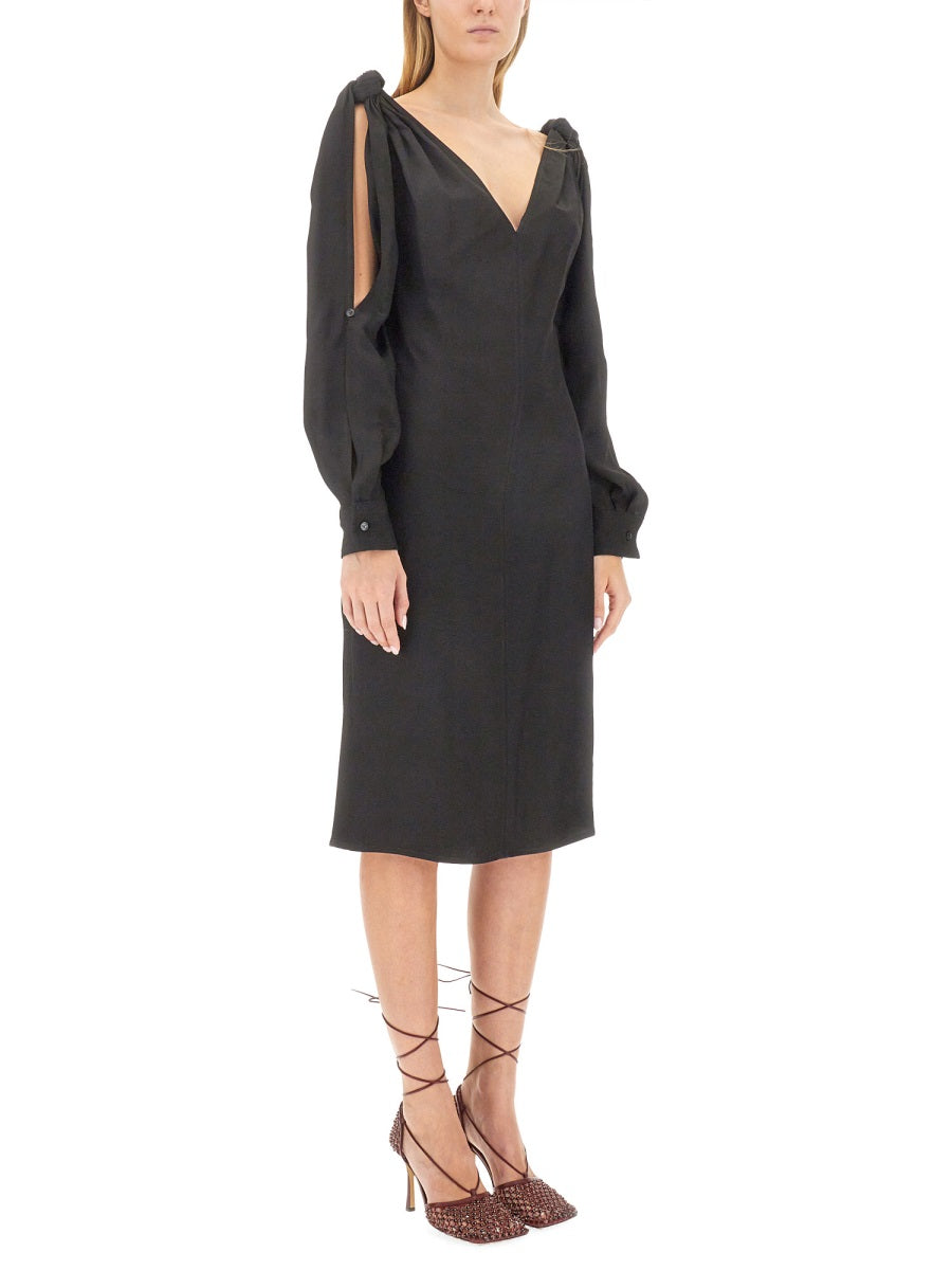 Viscose Midi Dress with Flowing Silhouette