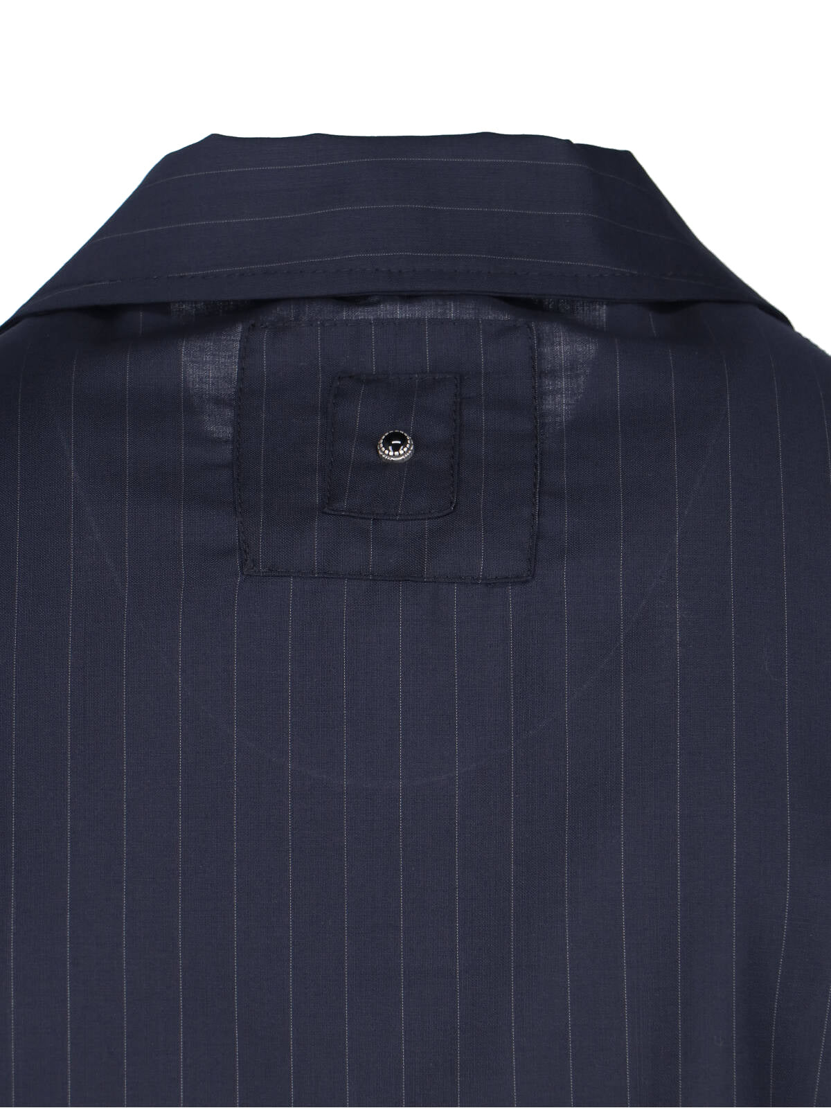 Black Pinstripe Virgin Wool Blend Jacket