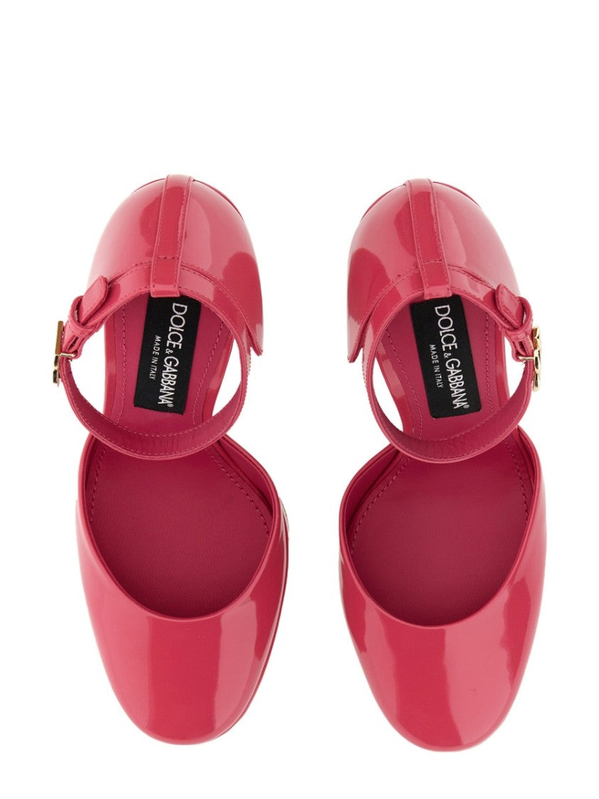 Glossy Leather Platform Pumps