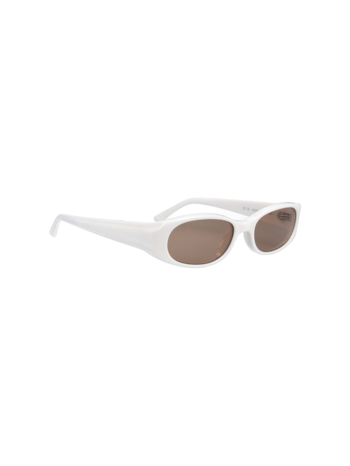 White Note Narrow Oval Polarized Sunglasses