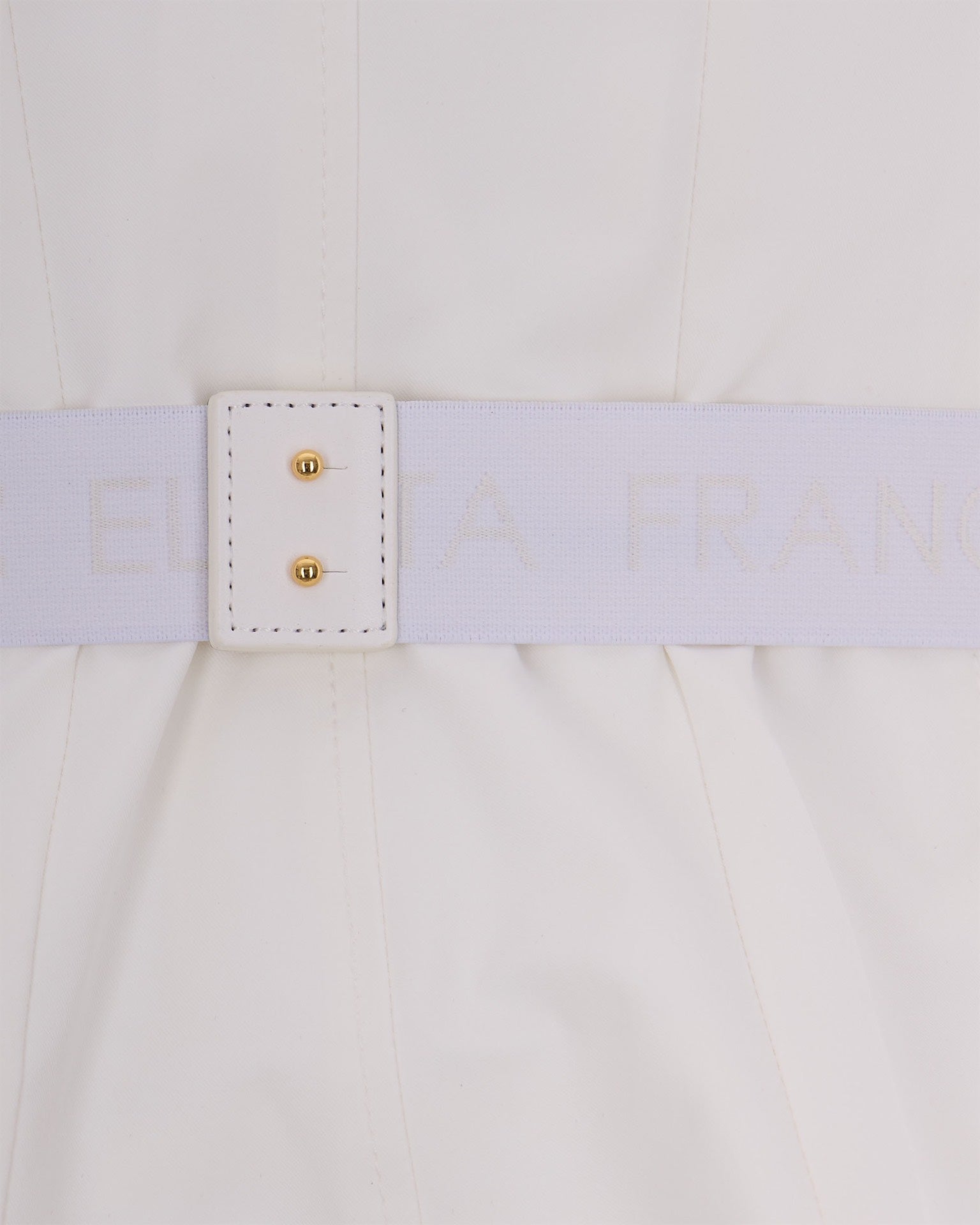 Ivory Bi-Elastane Blazer With Classic Lapel And Gold Accents