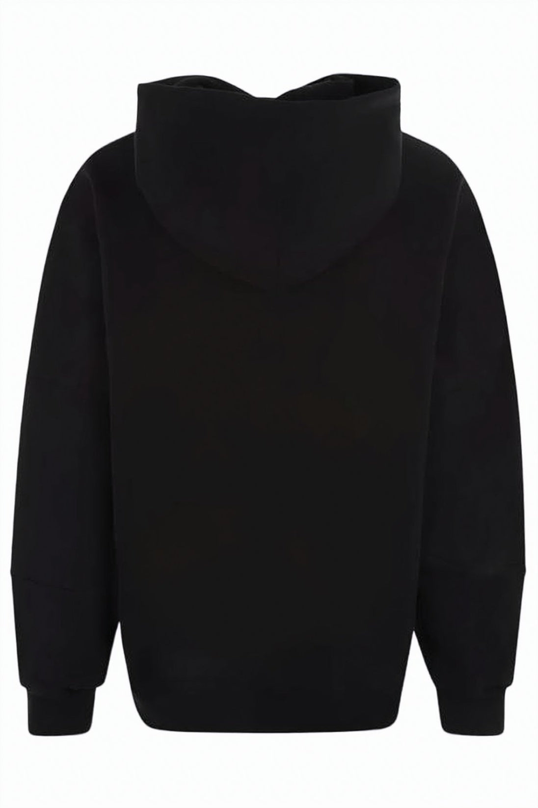 Relaxed Fit Black Hoodie with Drawstring Hood and Ribbed Cuffs