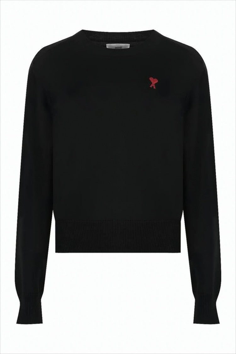 Cropped Black Merino Wool Sweater