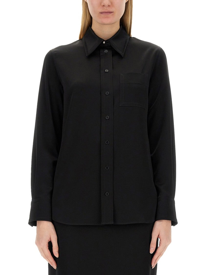 Crepe De Chine Shirt With Button-Down Front