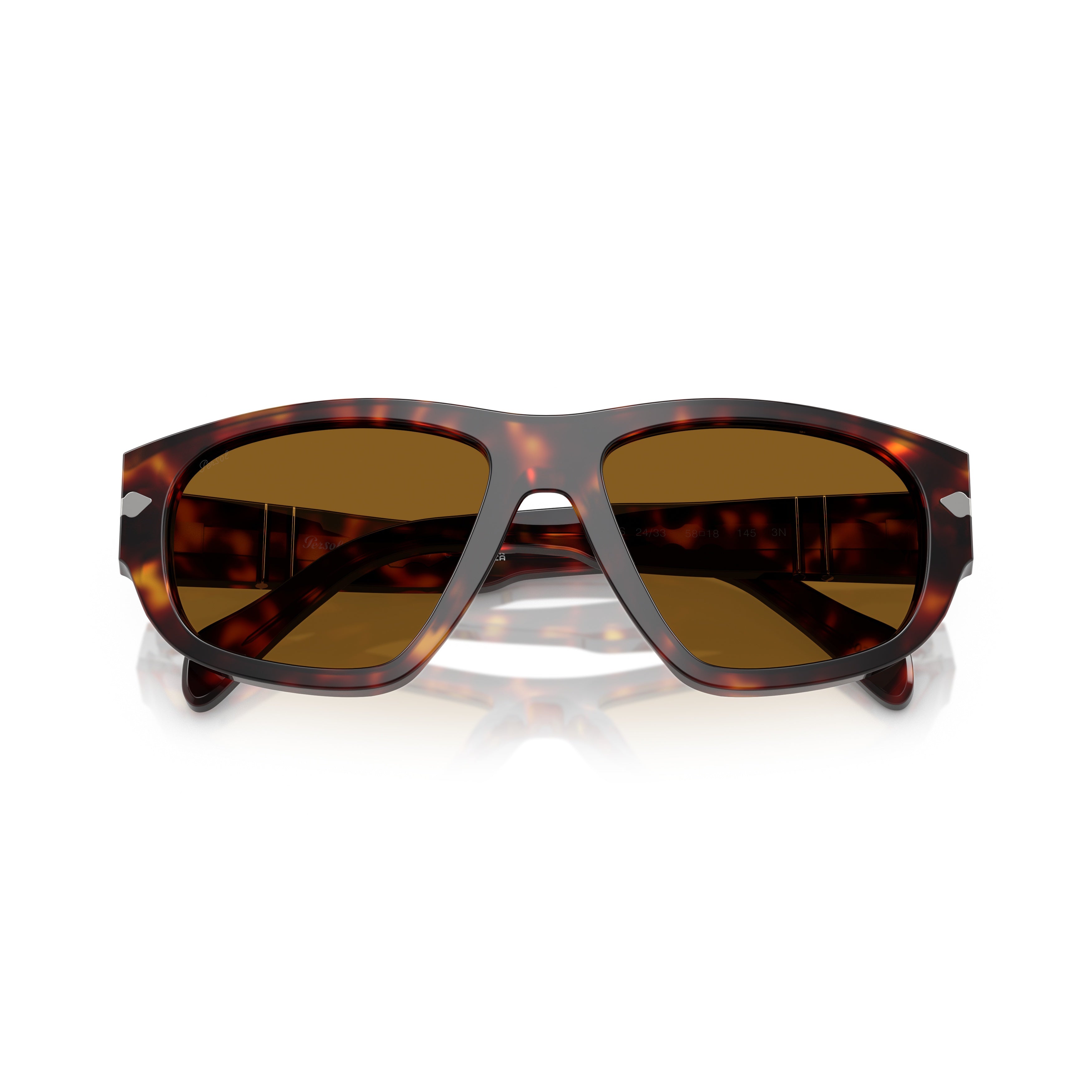 0po0050s Tortoiseshell Acetate Sunglasses with Silver Arrow Detail