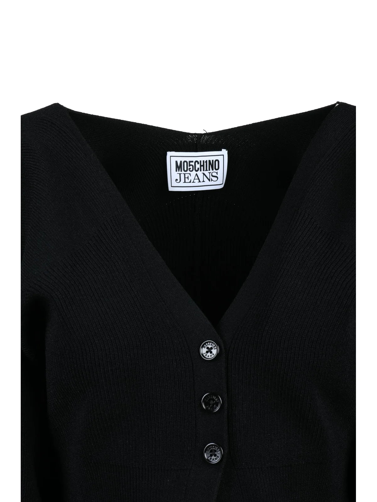Black Viscose Polyester Short Cardigan