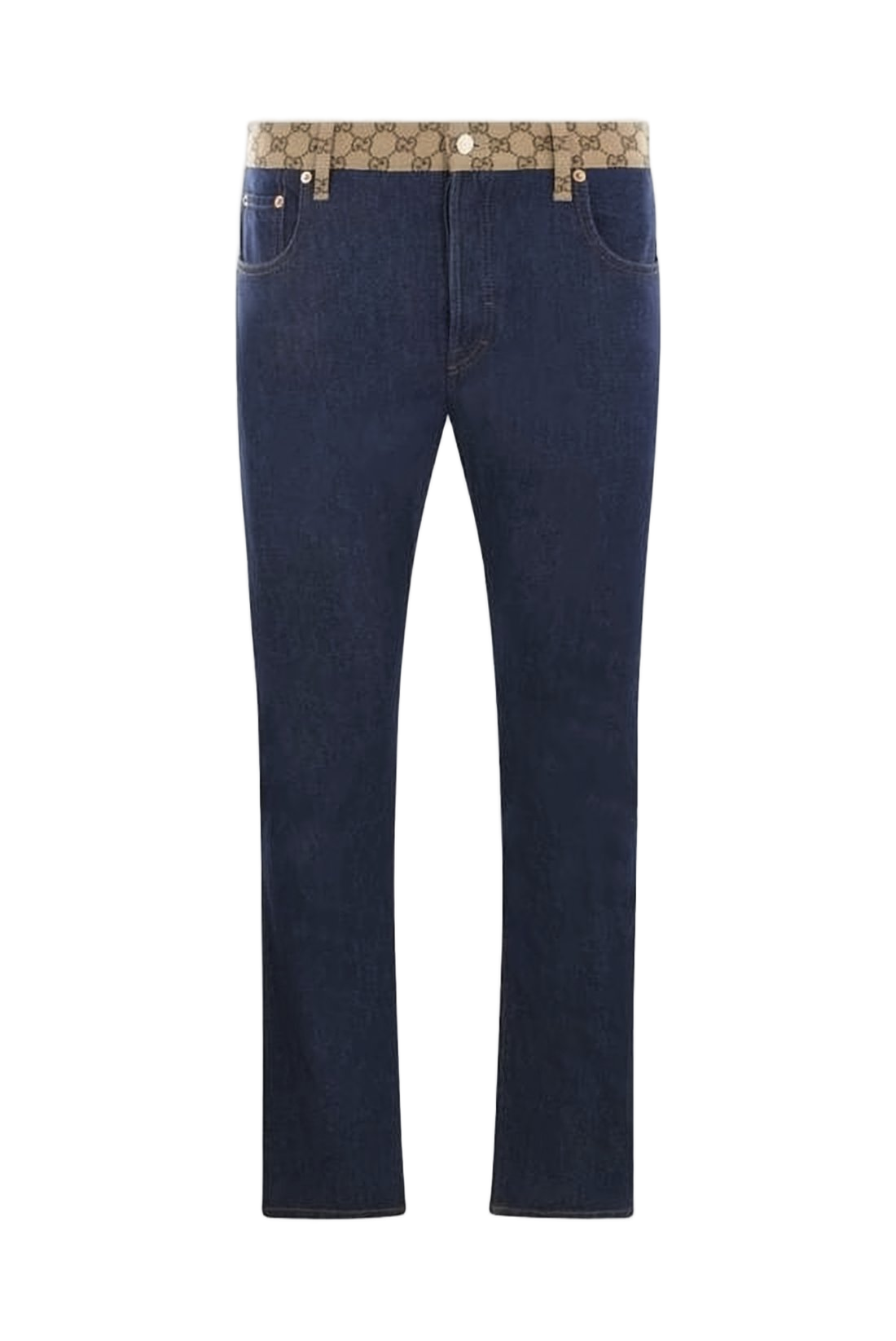 Straight-Leg Deep Indigo Denim Pants