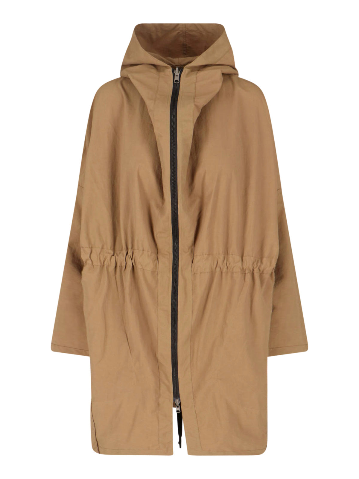 Brown No-Rain Water-Repellent Hooded Parka