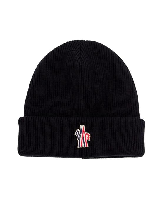 Żebrowana czapka beanie z haftowaną naszywką z logo