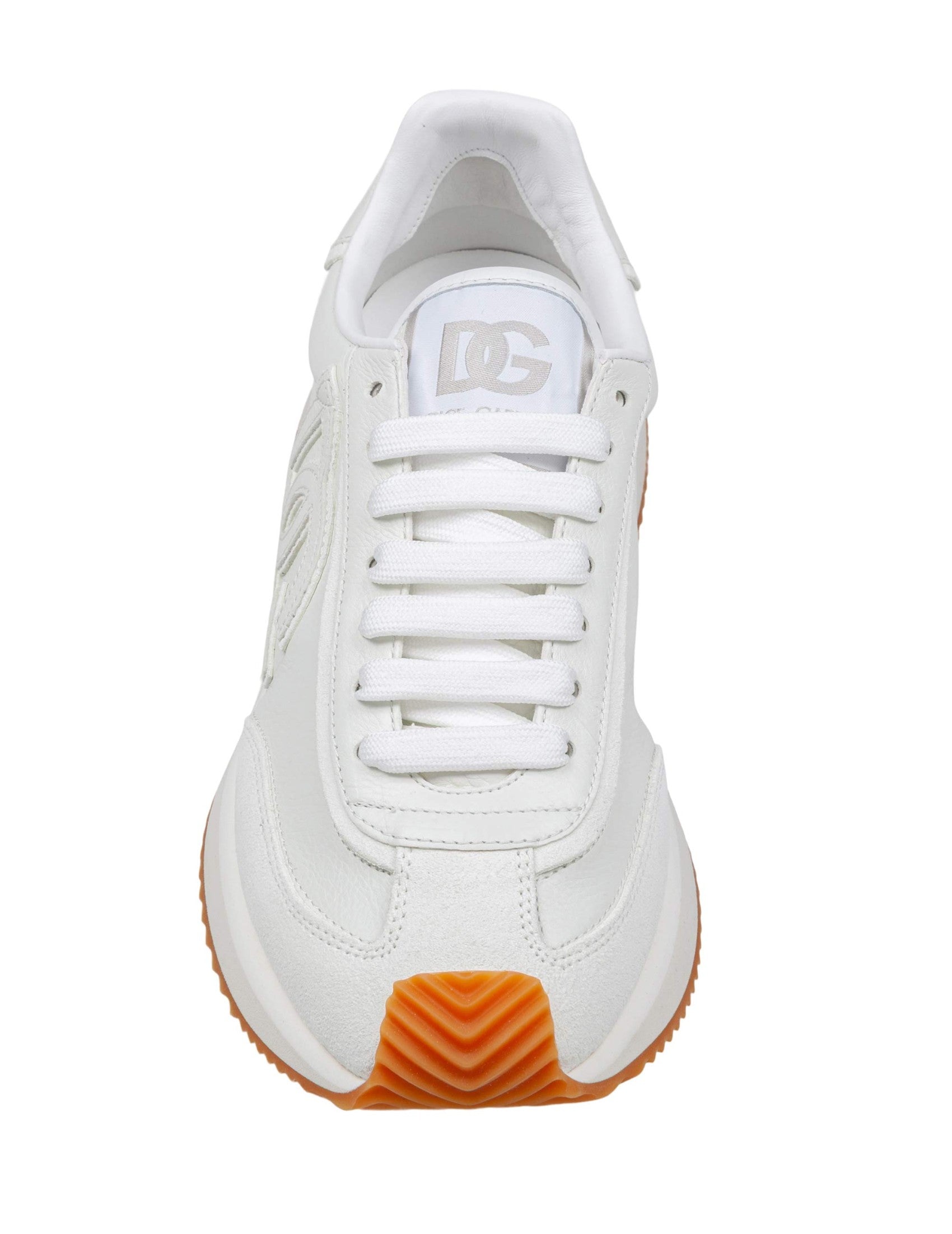 Leather And Suede Cushion Sneakers, White