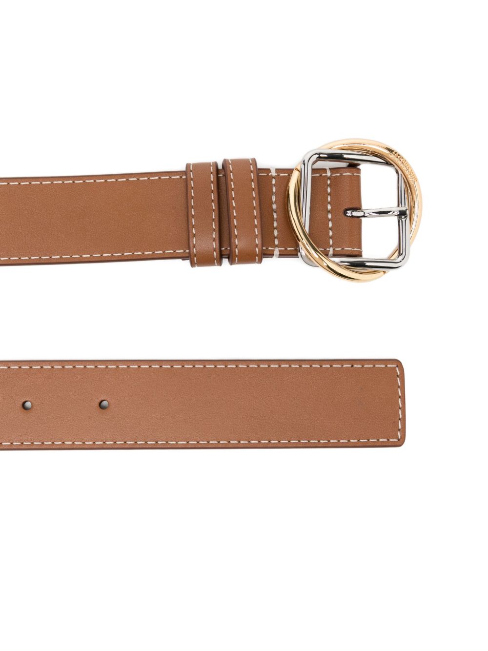 Brown Belt with Silver-Tone Buckle