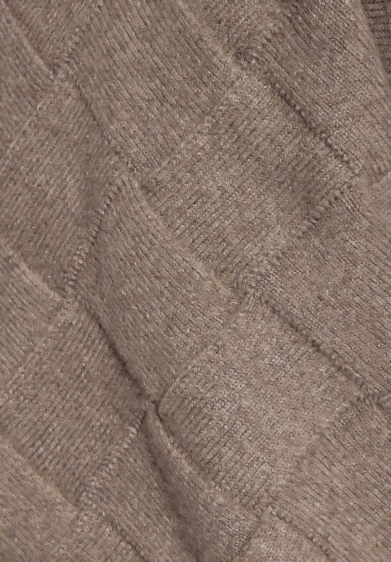 Textured Diamond Pattern Wool Blend Sweater