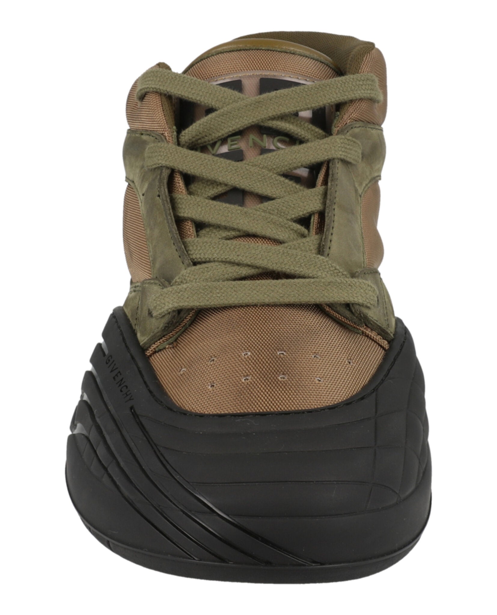 Suede Trimmed Mid-Top Sneakers