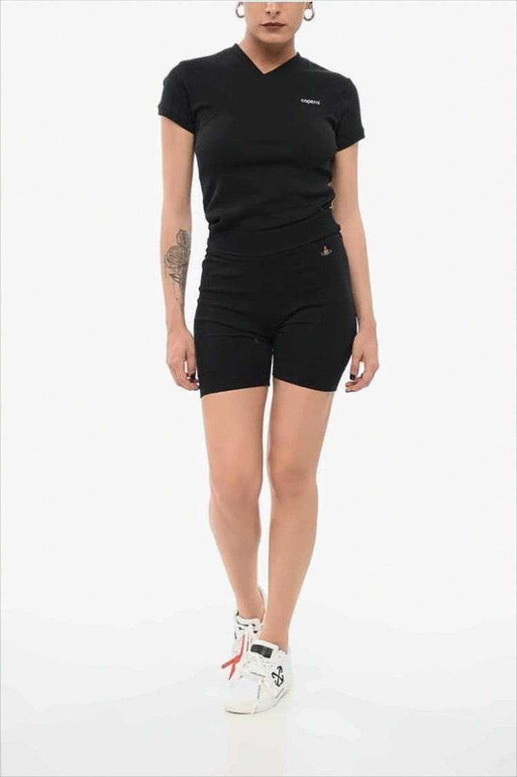 High-Waisted Cotton Shorts with Smooth Finish