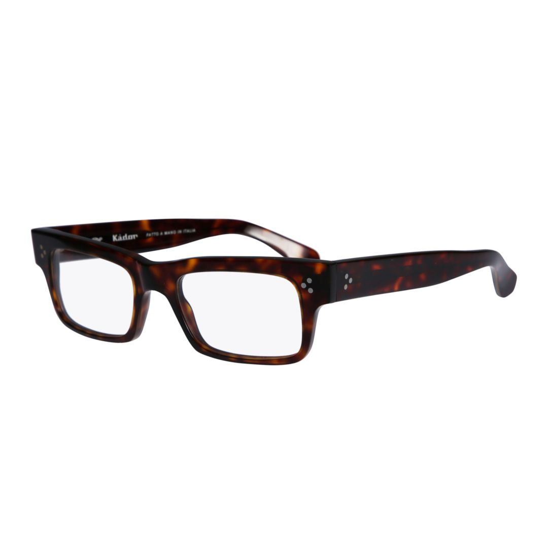 Mark Rectangular Tortoiseshell Eyeglasses with Silver Accents