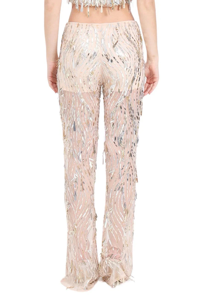Polyamide Trousers - Silver/Beige