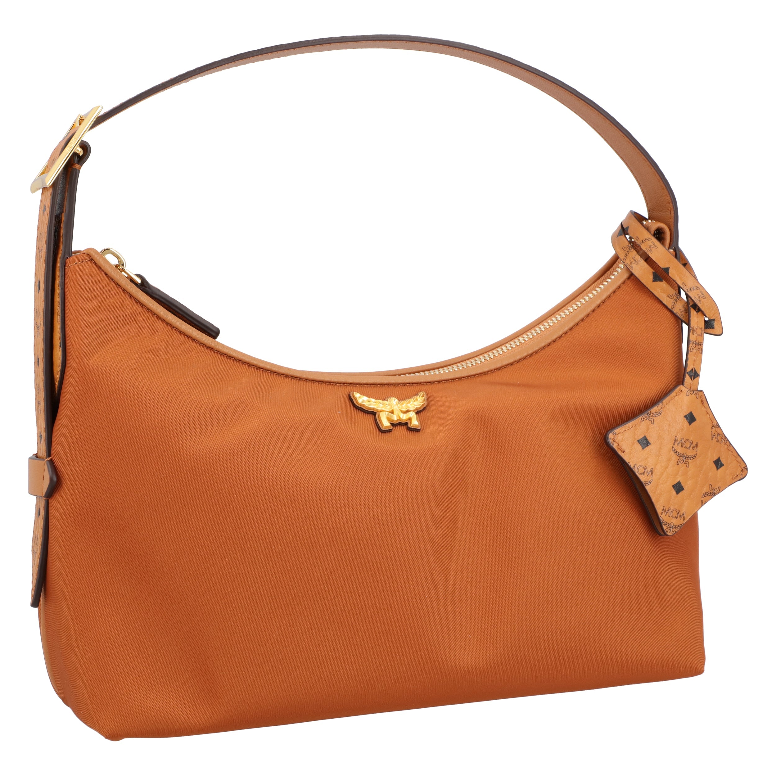 Aren Hobo Bag In Recycled Nylon And Monogram Print Leather