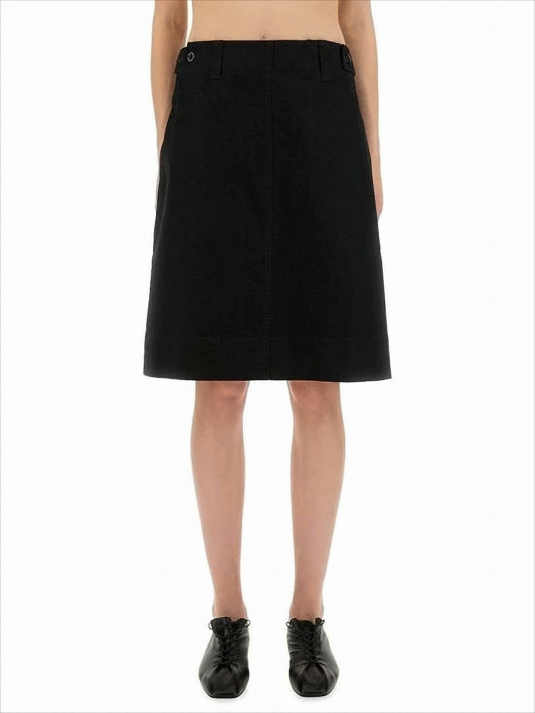 Structured A-Line Midi Skirt with Clean Design
