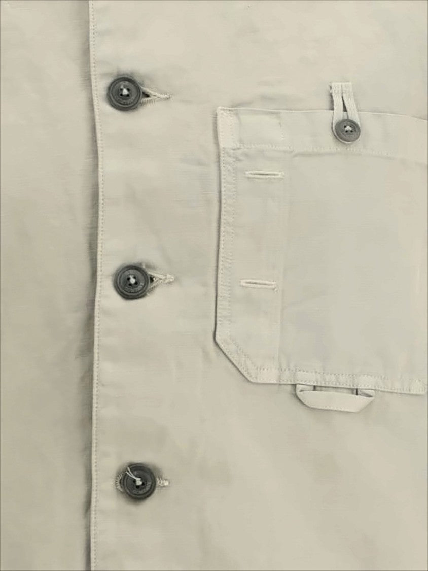 Boxy Cropped Long-Sleeve Shirt with Classic Collar