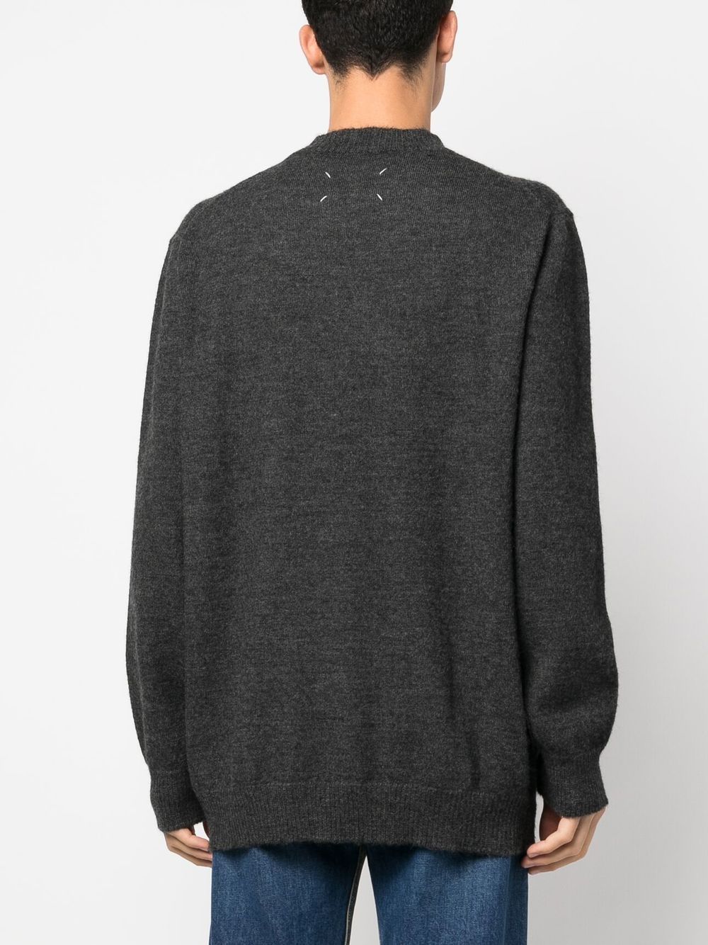 Relaxed Fit Dark Grey Alpaca Blend Sweater