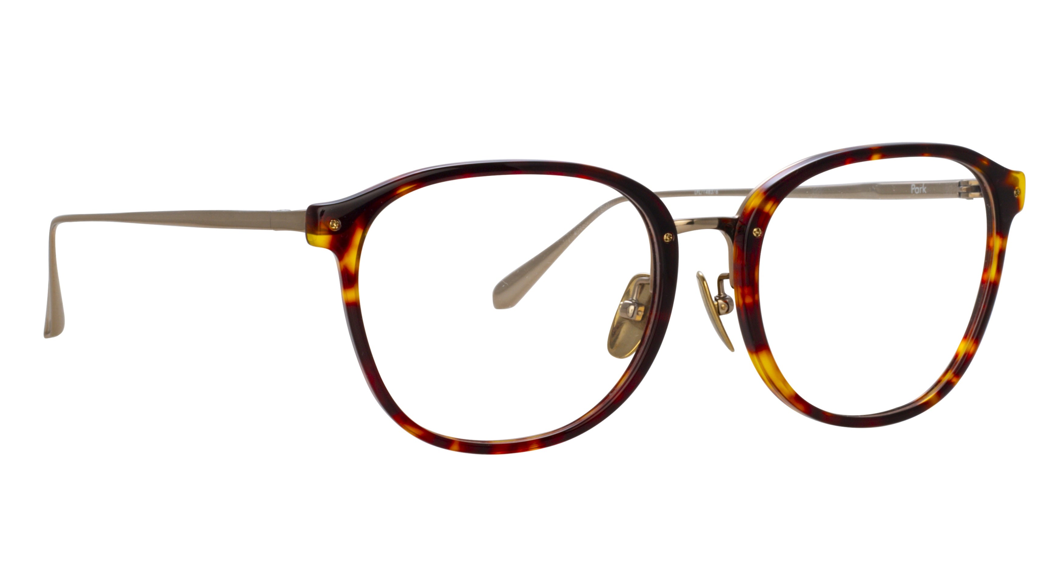 Lfl Rounded Tortoiseshell Frame Eyeglasses with Metallic Details
