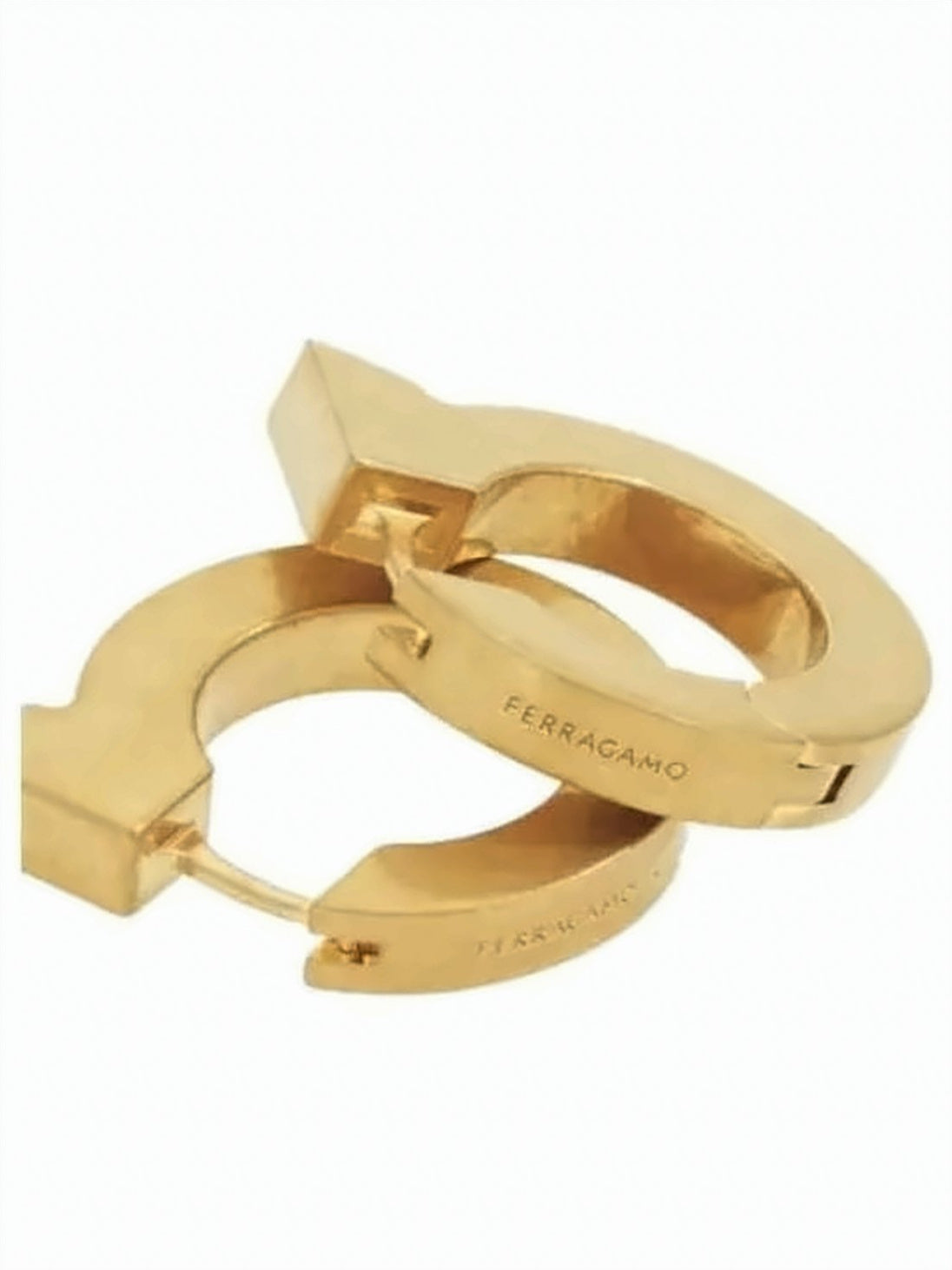 Squared Brass Hoop Earrings