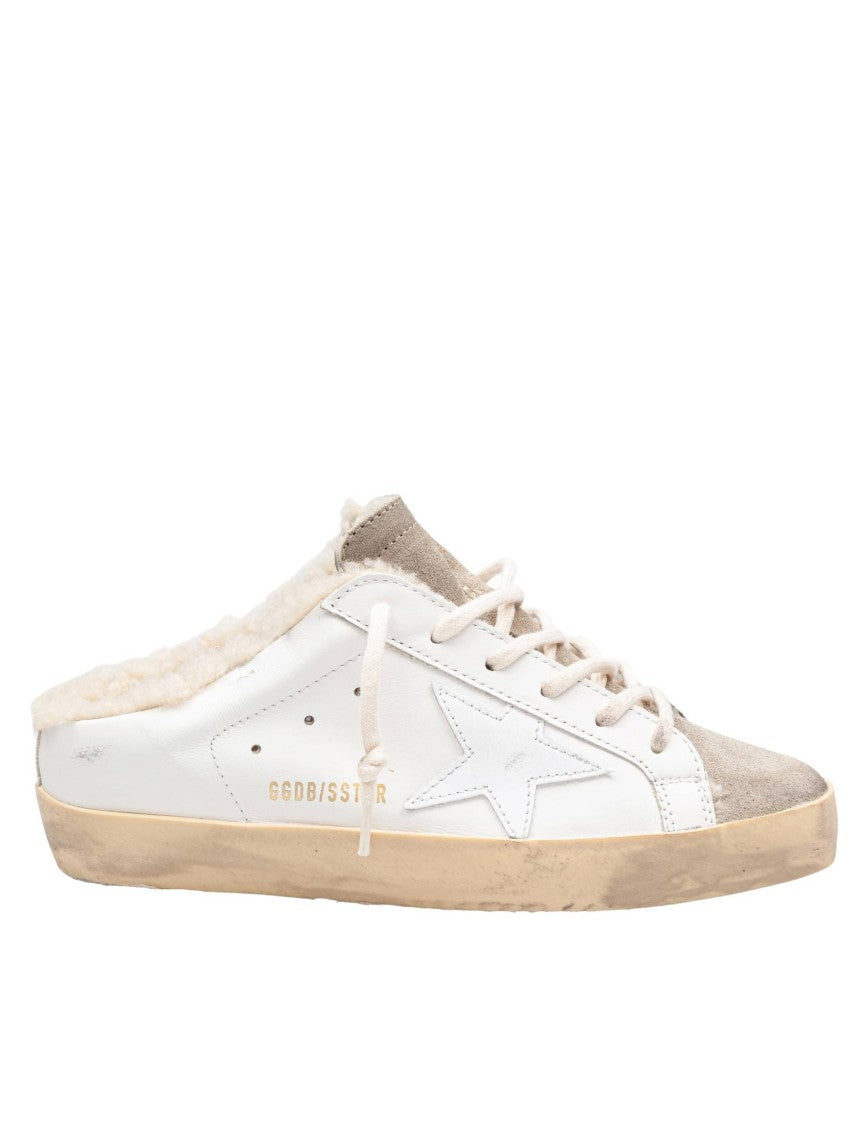 Sneakers Super Star Leather Sabot White And Taupe