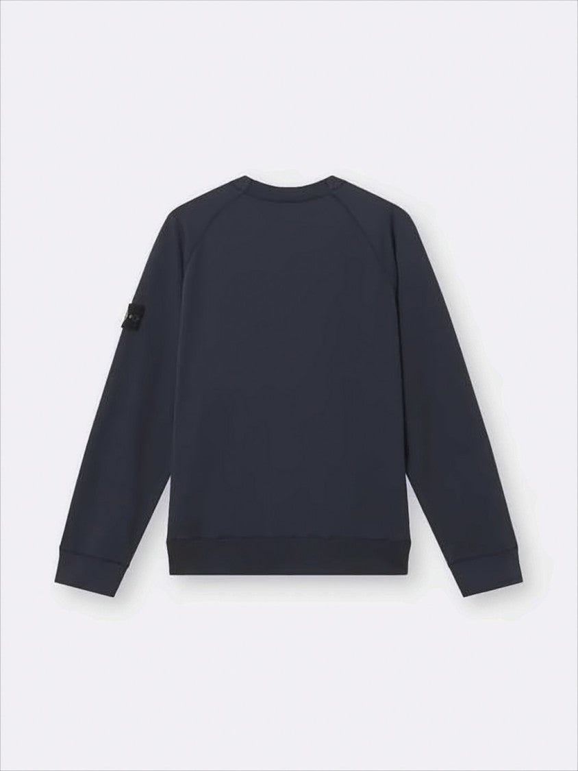 Minimalist Long-Sleeve Crewneck Sweatshirt with Signature Patch