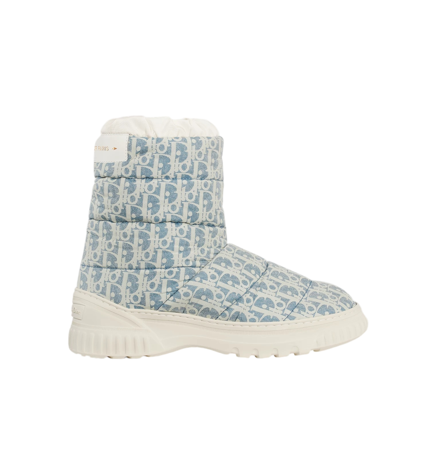 Light Blue Quilted Monogram Puffer Boots