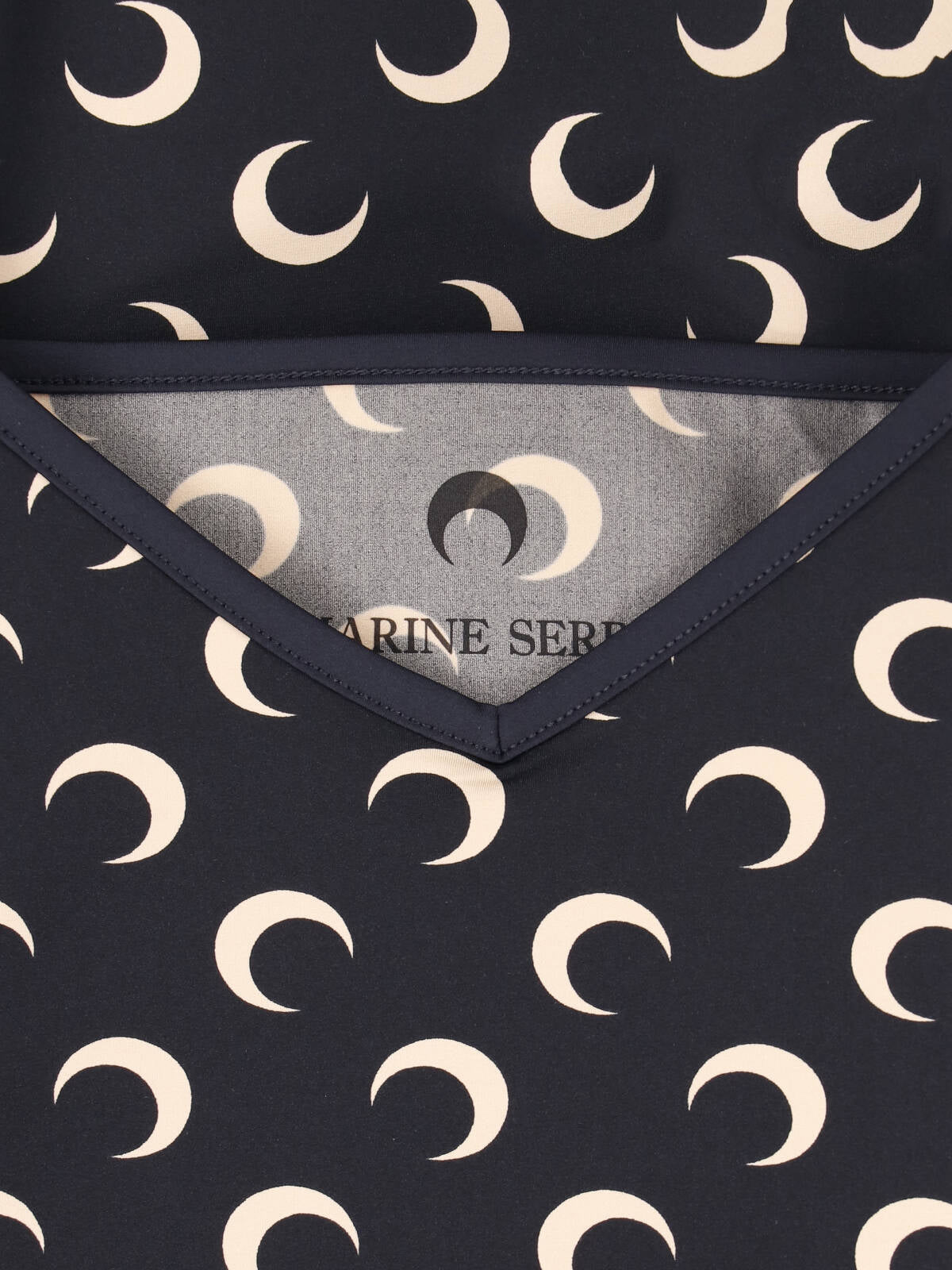 Black Crescent Moon Pattern Crop Top