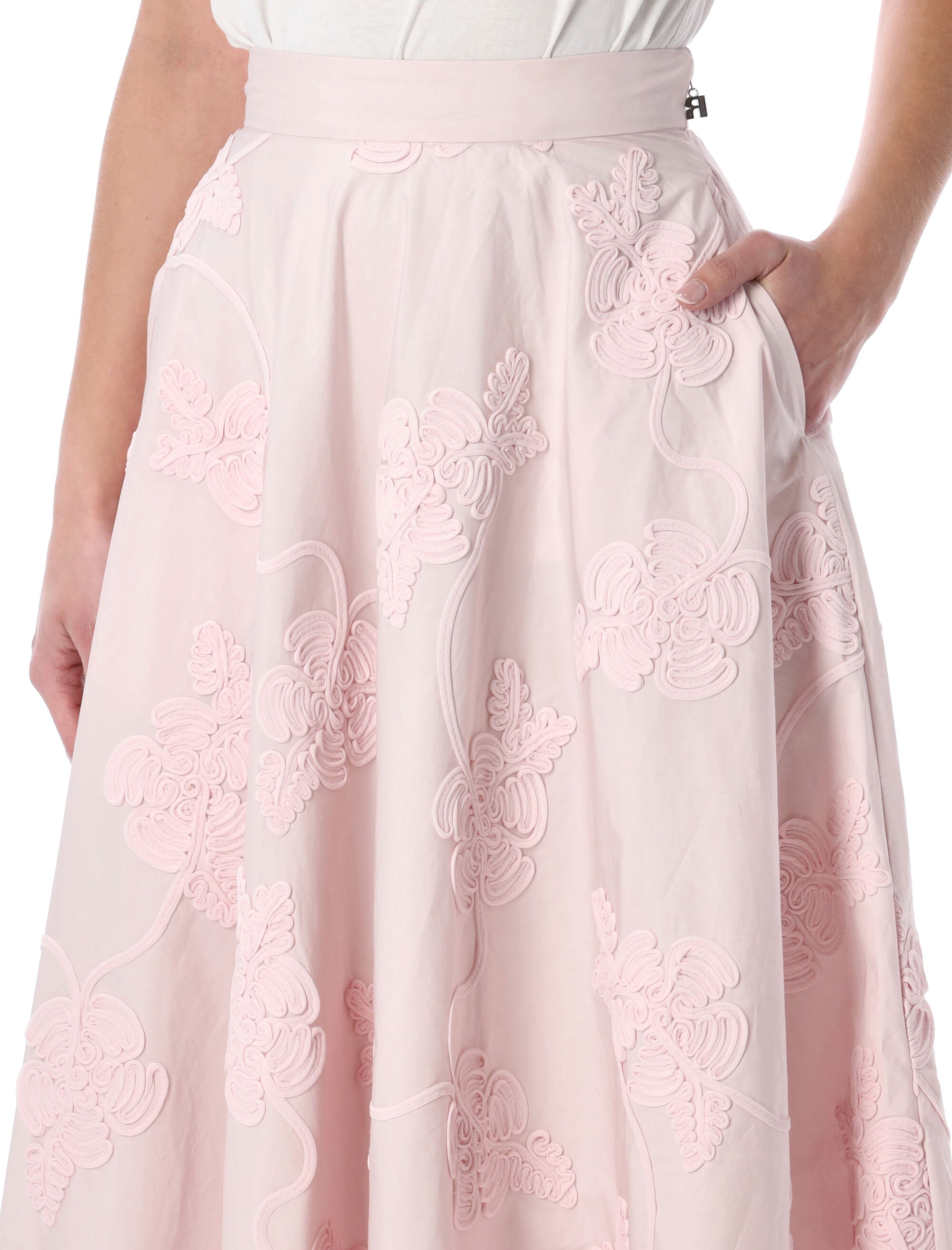 Light Pink Floral Maxi Skirt