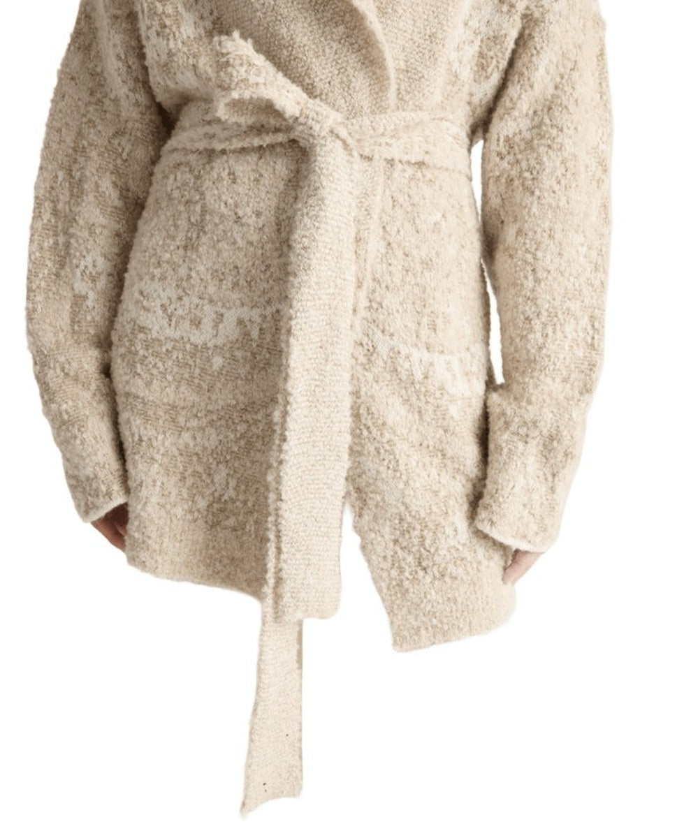 Textured Knitwear Cardigan With Shawl Collar