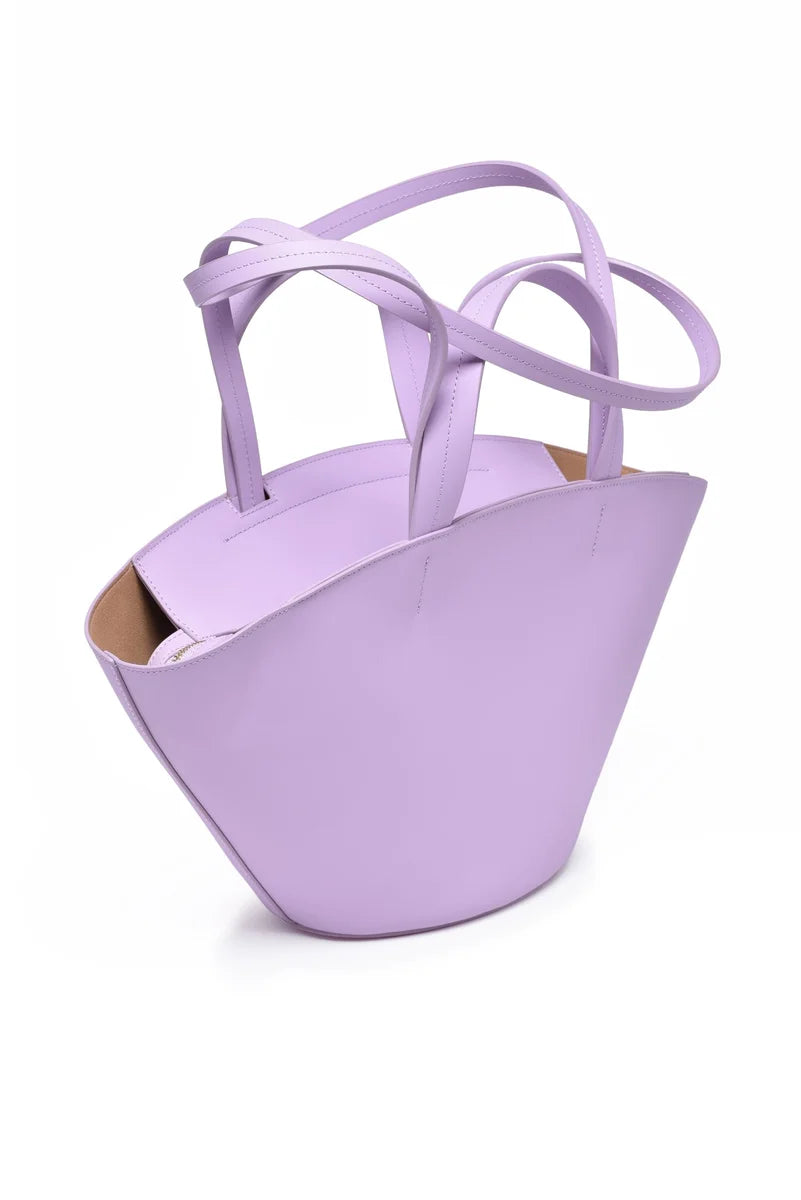 Leather Shoulder Bag - Purple