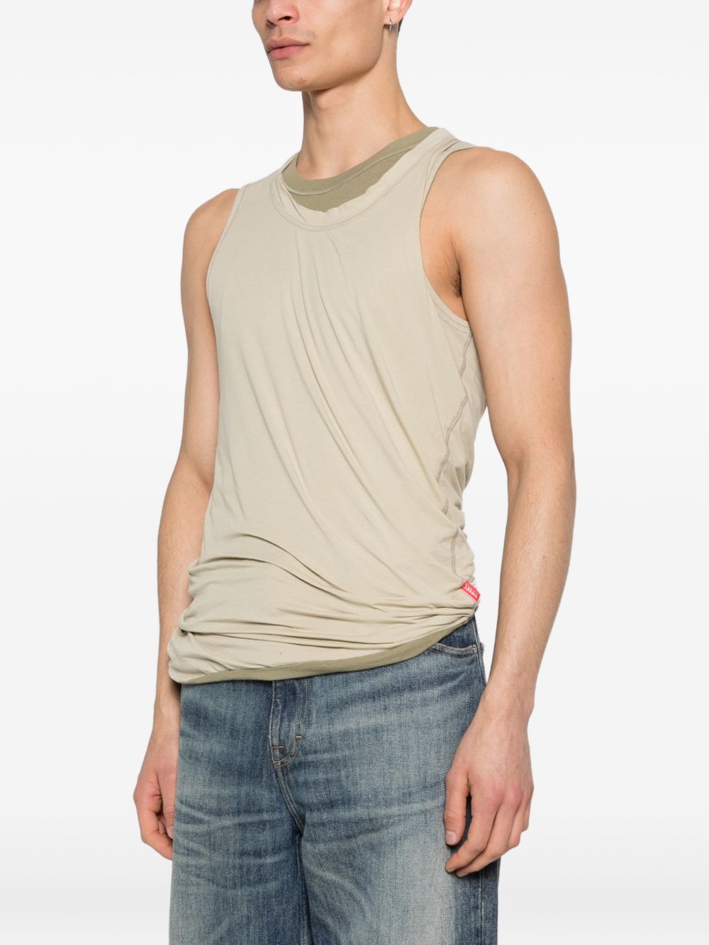 Sleeveless Fitted Top With Subtle Ruching