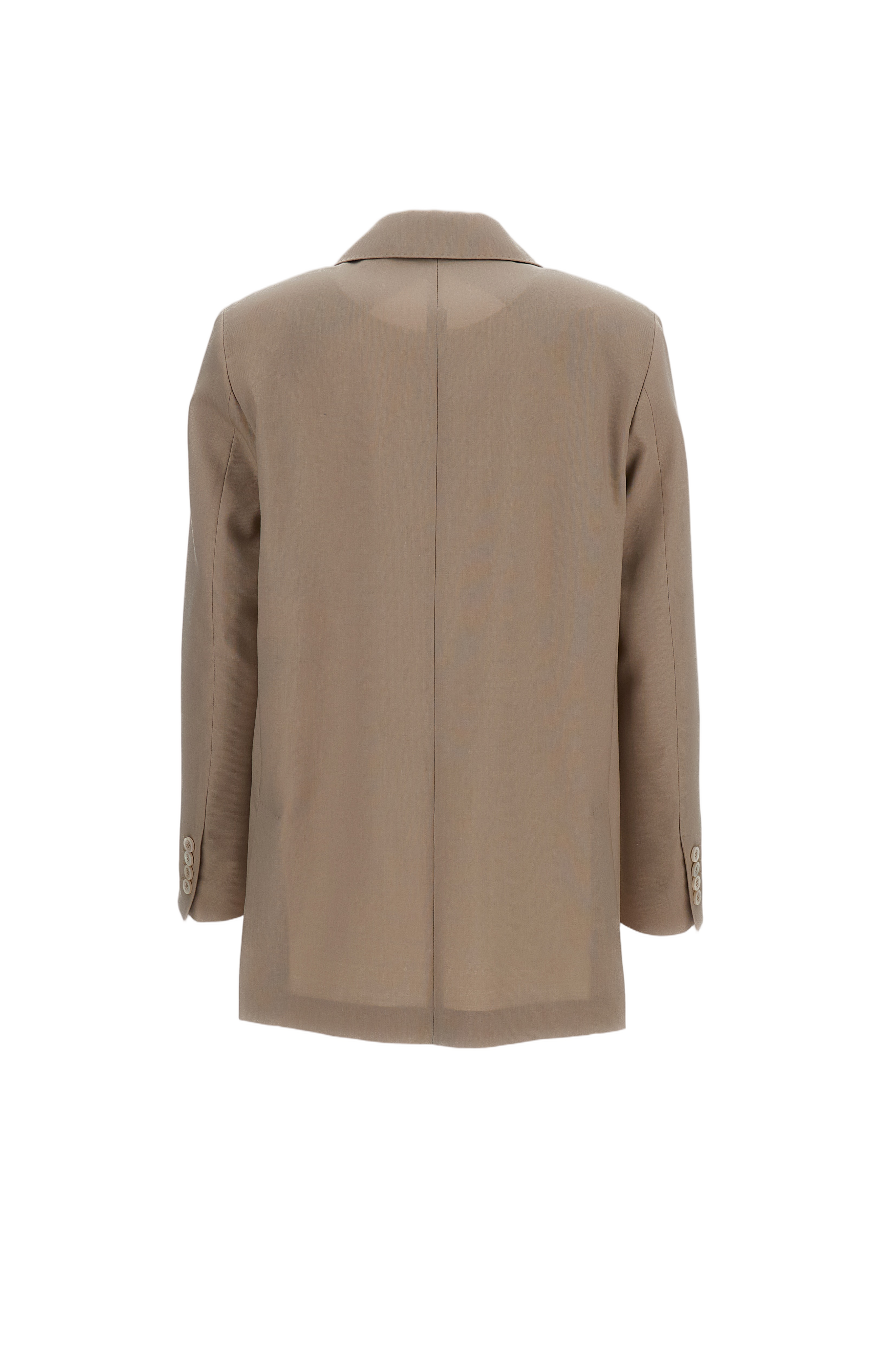 Brown Mitico Wool and Silk Double-Breasted Jacket