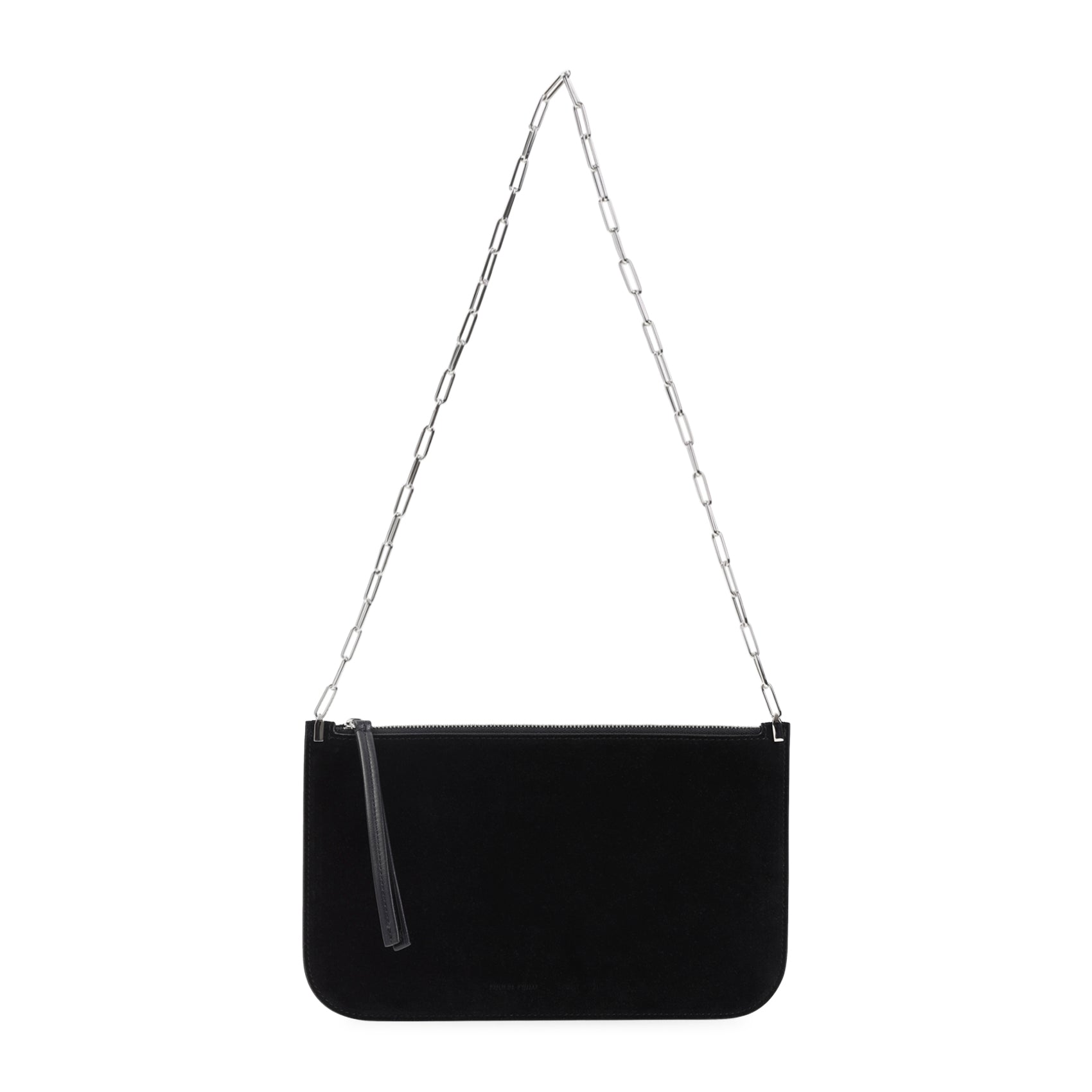 Rectangular Black Suede Shoulder Bag