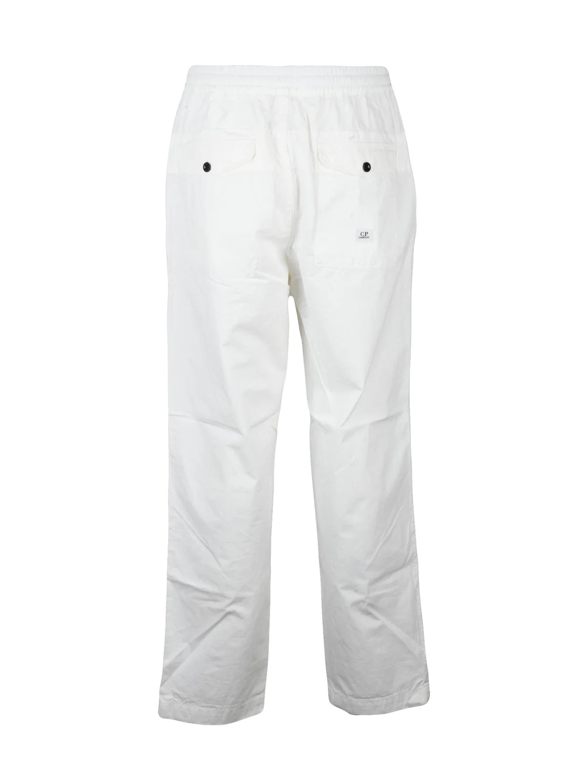 Chino Pants Elastic Waist - White