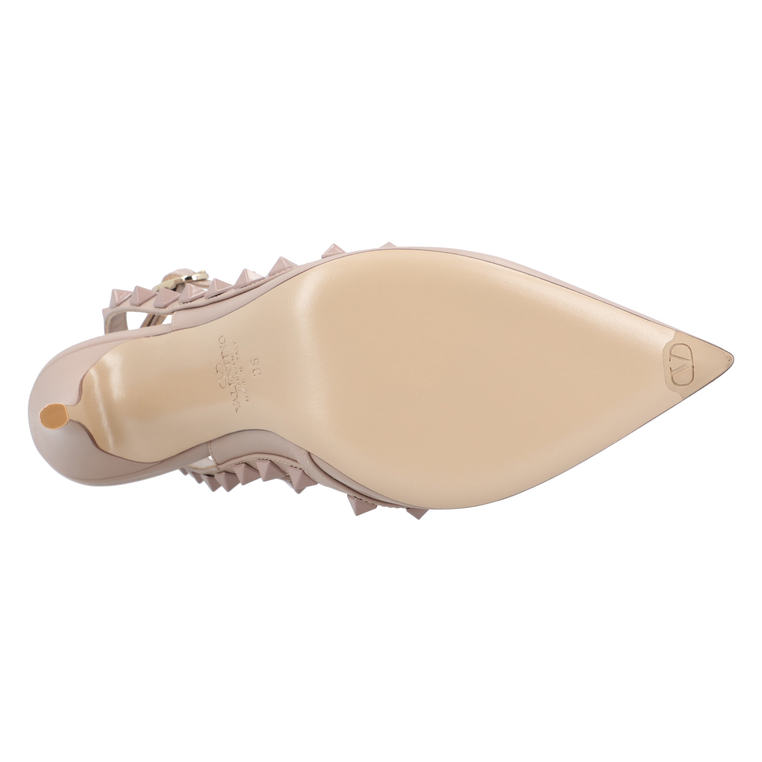 Pointed Toe Rockstud Pumps With Adjustable Ankle Strap