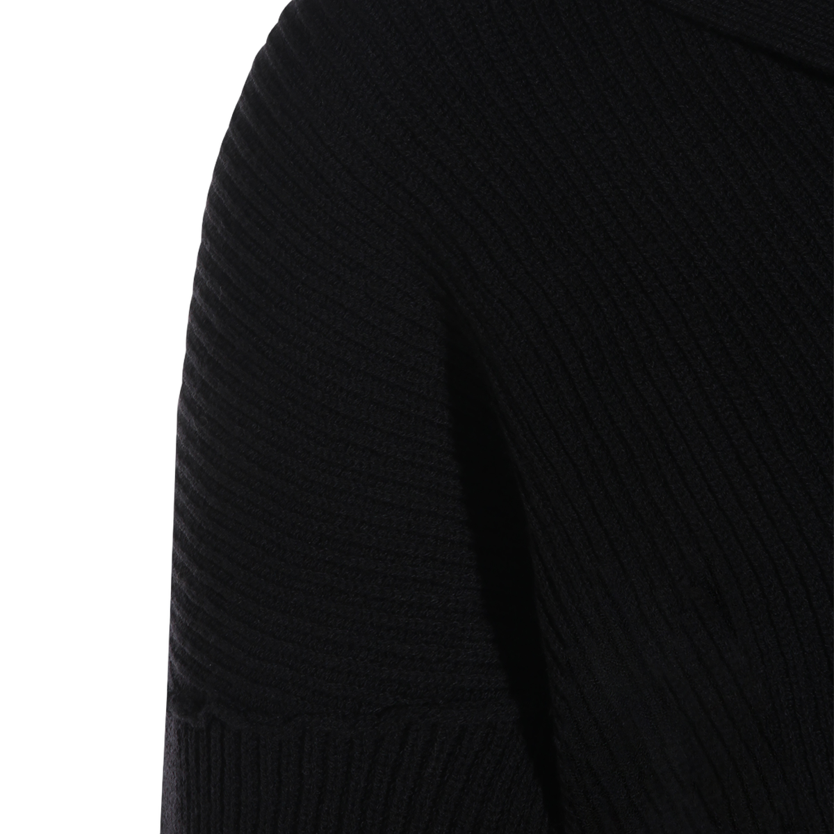 Relaxed Fit High Neck Black Sweater