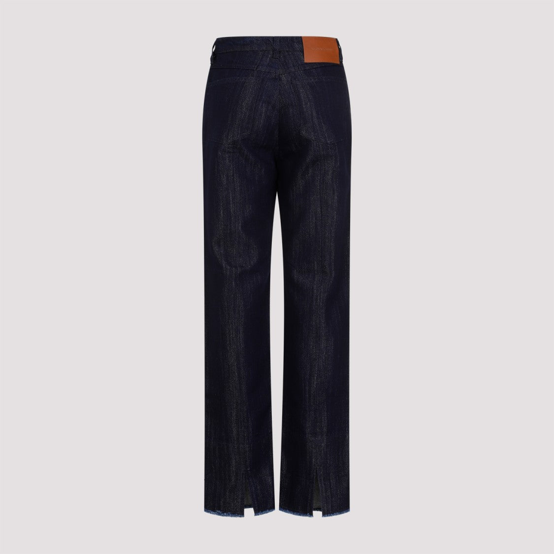 Blue Indigo Cotton Cropped High Waist Tapered Jeans