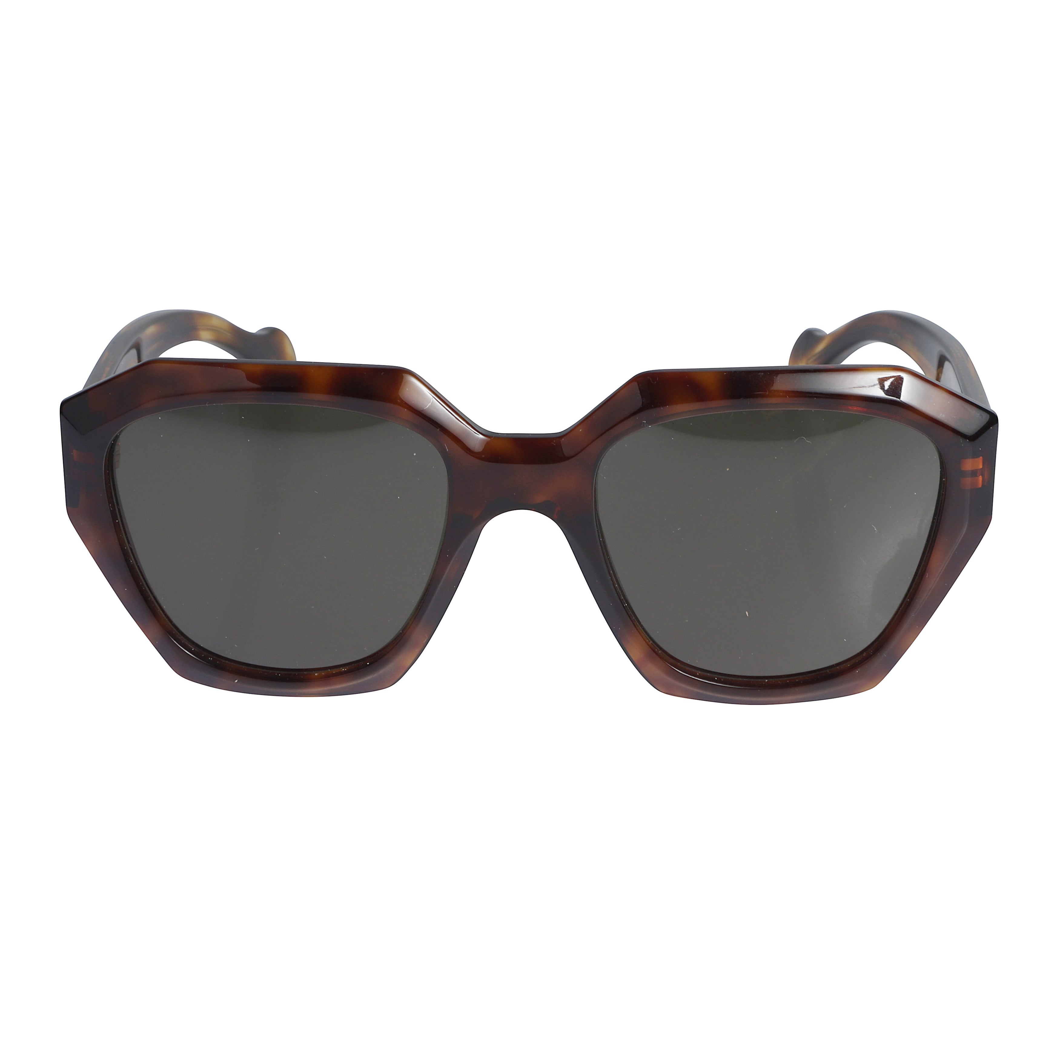 Marilyn/K-S Geometric Tortoiseshell Sunglasses with Angular Lenses