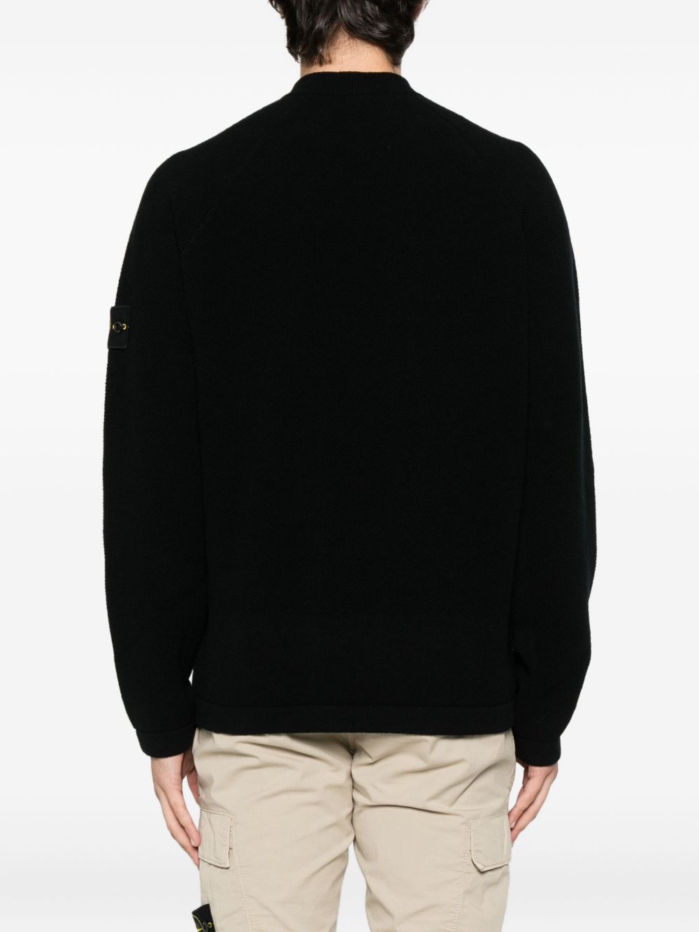 Textured Honeycomb Stitch Mock Neck Sweater
