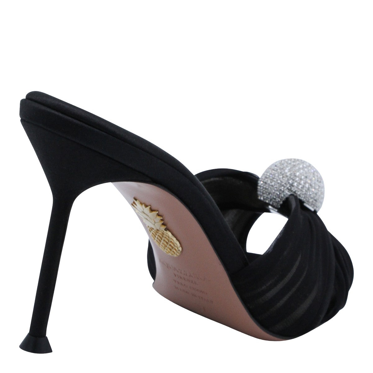 High-Heeled Sandals with Pleated Knot