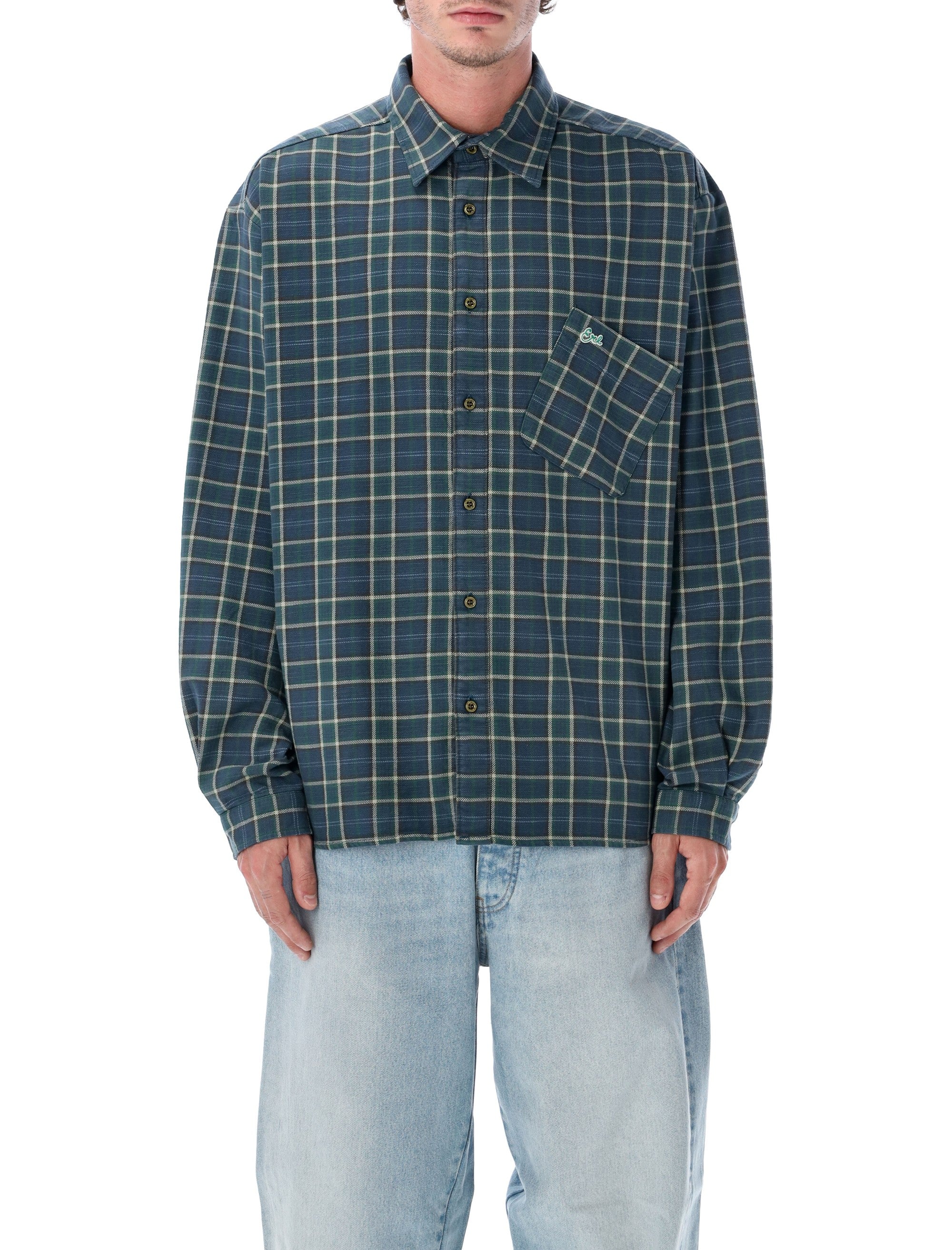 Green Cotton Check Shirt