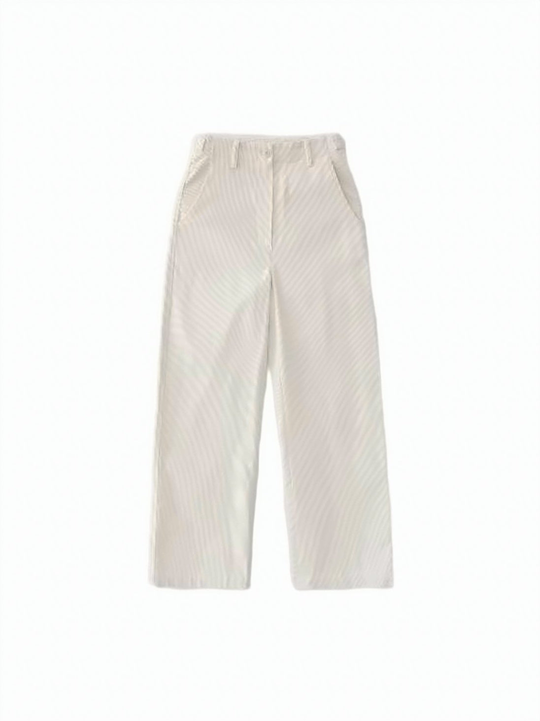High-Waisted Straight Pants with Relaxed Fit